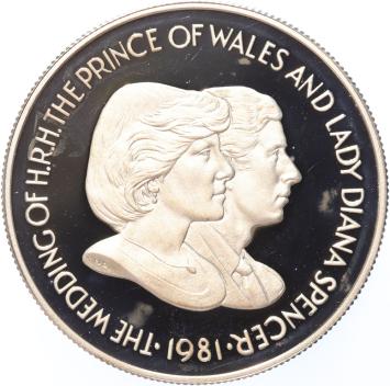 Falkland Islands 50 Pence 1981 Charles and Diana silver Proof