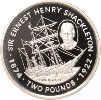 Falkland Islands 2 Pounds 1999 Sir Ernest Henry Shackleton silver Proof