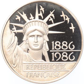 France 100 Francs 1986 Statue of Liberty silver Proof Piedfort