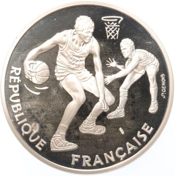 France 100 Francs 1991 Basketball silver Proof