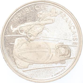 France 100 Francs 1990 Bobsledding silver