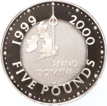 Great Britain 5 Pounds 1999-2000 Millenium silver Proof