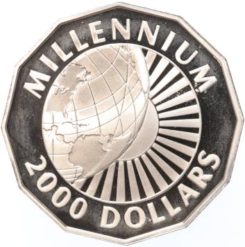 Guyana 2000 Dollars 1999 Start of the Millenium silver Proof