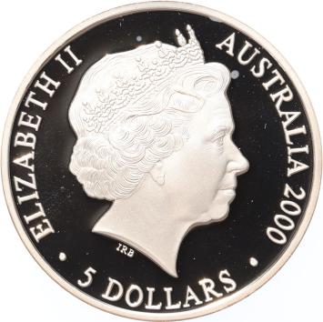 Australia 5 dollars 2000 Three radiant circles Silver Proof