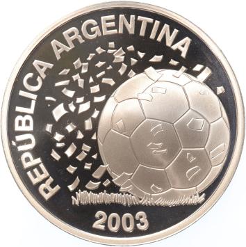 Argentina 5 Pesos 2003  Fifa World Cup Germany 2006 silver Proof