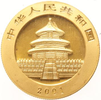 China 200 Yuan 2001 1/2 oz Panda