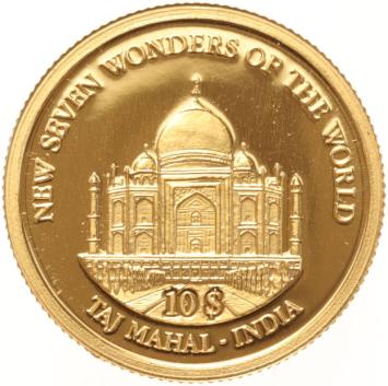 Solomon Islands 10 Dollars gold 2007 Taj Mahal - India proof