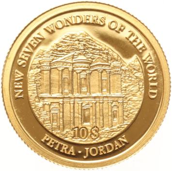 Solomon Islands 10 Dollars gold 2007 Petra - Jordan proof