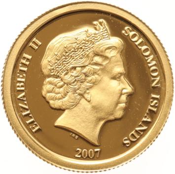 Solomon Islands 10 Dollars gold 2007 Christ Redeemer - Brazil proof