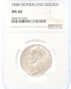 Netherlands 1 gulden 1848 MS60