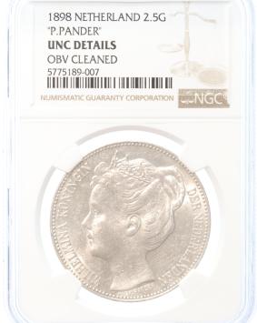 Netherlands 2½ gulden 1898a UNC details