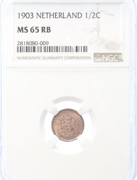 Netherlands 1/2 cent 1903 MS65RB