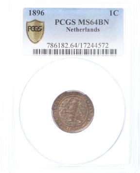 Netherlands 1 cent 1896 MS64BN