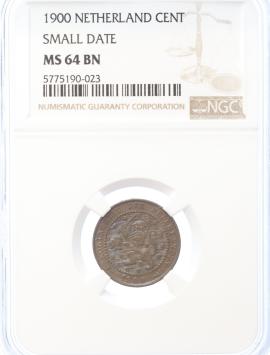 Netherlands 1 cent 1900a MS64BN