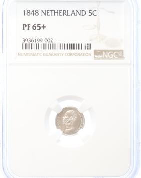Netherlands 5 cent 1848 PF65+