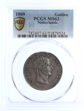 Koninkrijk Holland 1 Gulden zilver 1809 PCGS MS63