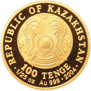 Kazakhstan 100 Tenge gold 2004 Marco Polo proof