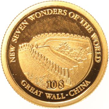 Solomon Islands 10 Dollars gold 2007 Great Wall - China proof