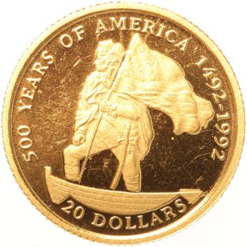 Cook Islands 20 Dollars gold 1995 George Washington proof