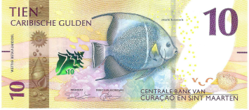 Bankbiletten Caribische Guldens - 10 Gulden Gray Angelfish  replacement note