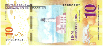 Bankbiletten Caribische Guldens - 10 Gulden Gray Angelfish  replacement note