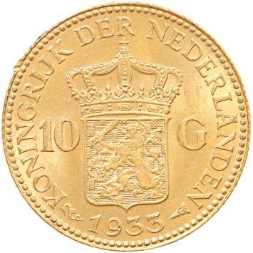 Nederland 10 Gulden goud Wilhelmina