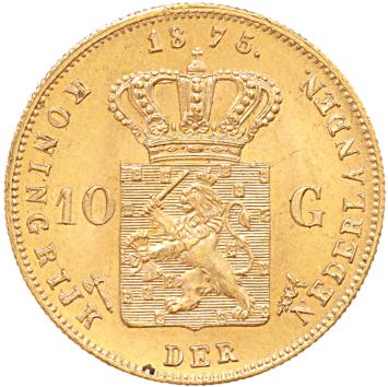 Nederland 10 Gulden goud Willem III 10 ex.