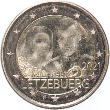 Luxemburg 2 euro 2021 Huwelijk fotoprint UNC