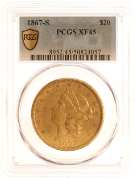 USA 20 Dollars 1867s PCGS XF 45