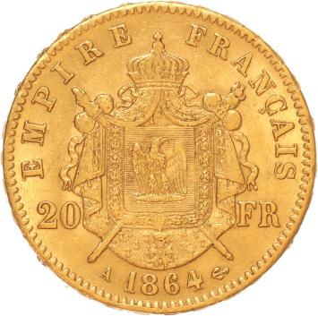 France 20 Francs 1864a