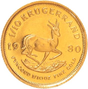 South Africa 1/10 krugerrand 1980
