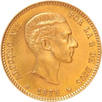 Spain 25 pesetas 1876