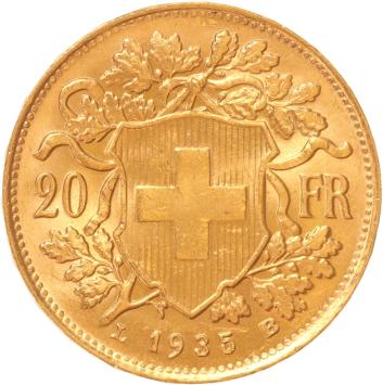 Switzerland 20 francs 1935lb