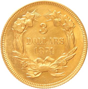 USA 3 Dollars 1874