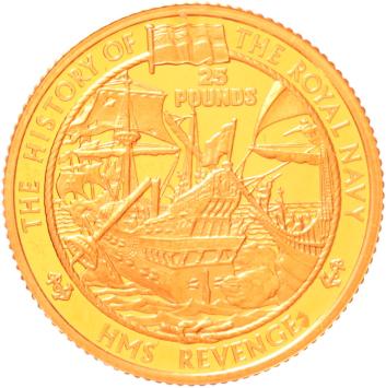 Alderney 25 Pounds 2004 HMS Revenge proof
