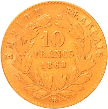 France 10 Francs 1868bb