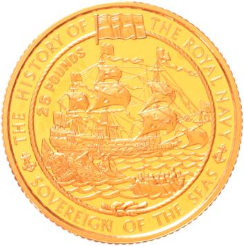 Alderney 25 Pounds 2003 sovereign of the Seas proof