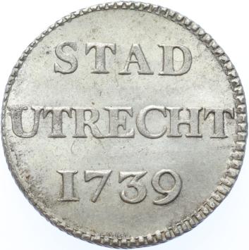 Utrecht-stad Duit zilver 1739