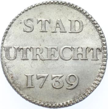 Utrecht-stad Duit zilver 1739