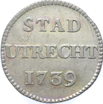 Utrecht-stad Duit zilver 1739