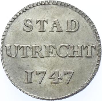 Utrecht-stad Duit zilver 1747