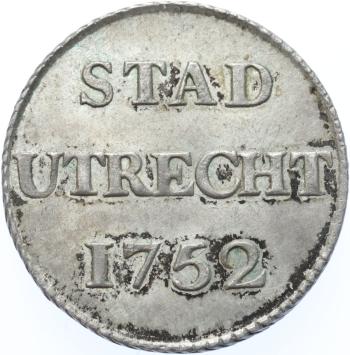 Utrecht-stad Duit zilver 1752