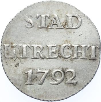 Utrecht-stad Duit zilver 1792