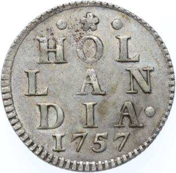 Holland Duit zilver 1757