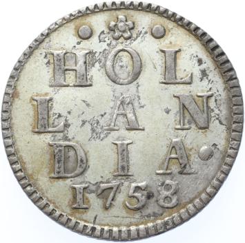 Holland Duit zilver 1758