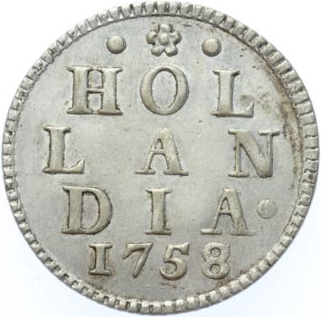 Holland Duit zilver 1758/57