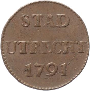 Utrecht city Duit 1791