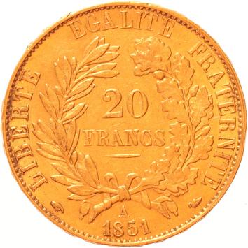 France 20 Francs 1851a