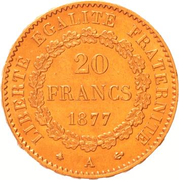France 20 Francs 1877a