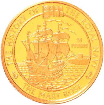 Alderney 25 Pounds 2003 The Mary Rose proof